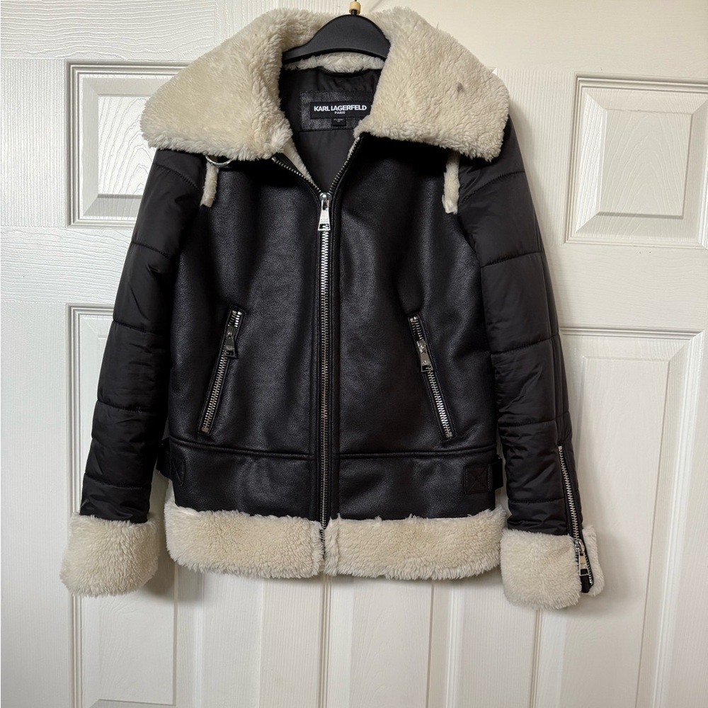 Karl Lagerfeld Black Jacket with Cream Accents